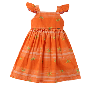 VESTIDO ESTAMPA SUNSET FUNDO LARANJA