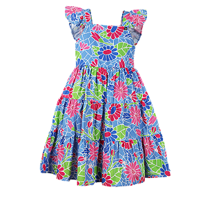 VESTIDO ESTAMPA FLORES MOSAICO