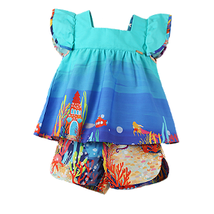 CONJUNTO ESTAMPA FUNDO DO MAR