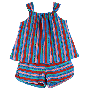 CONJUNTO ESTAMPA LISTRAS BORDADAS