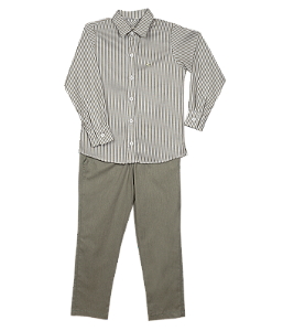 CONJUNTO OXFORD VERDE PISTACHE E BRANCO