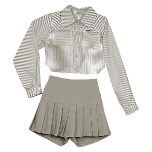 CONJUNTO OXFORD LISTRAS VERDE