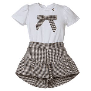 CONJUNTO OXFORD XADREZ MARROM E BRANCO