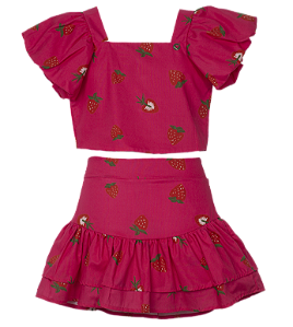 CONJUNTO ESTAMPA MORANGO PINK