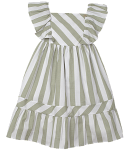 VESTIDO LISTRAS VERDE OLIVIA