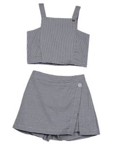 CONJUNTO BIS XADREZ BORDADO MARINHO