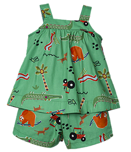 CONJUNTO ESTAMPA MEMORIAS FUNDO VERDE