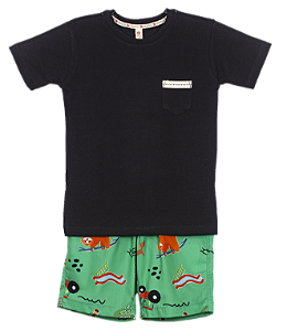 CONJUNTO ESTAMPA MEMORIAS FUNDO VERDE