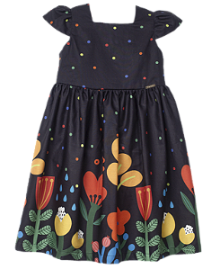 VESTIDO BARRADO COLORINDO AS FLORES