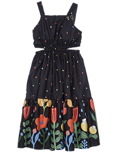 VESTIDO BARRADO COLORINDO AS FLORES