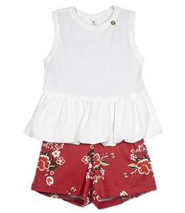 CONJUNTO RUTH AQUARELA DE FLORES