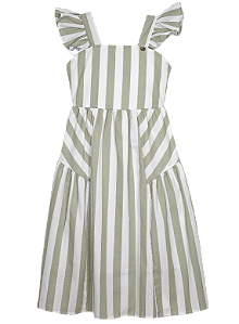 VESTIDO LISTRAS VERDE OLIVIA