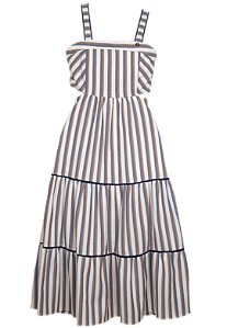 VESTIDO DONATO LISTRAS TERRACOTA