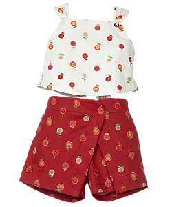 CONJUNTO ESTAMPA BOTÕES DE FLOR