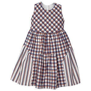 VESTIDO DONATO XADREZ TERRACOTA