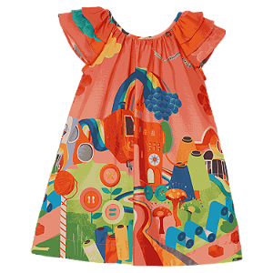 VESTIDO BARRADO O FANTASTICO PLANETA PRECOCE