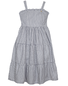 VESTIDO OXFORD LISTRAS AZUL MARINHO