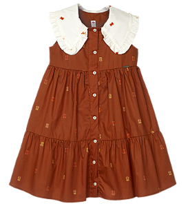 VESTIDO ESTAMPA URSINHO FUNDO TERRACOTA