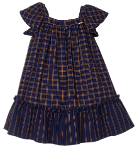 VESTIDO DONATO XADREZ MARINHO