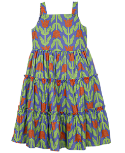 VESTIDO ESTAMPA FLOR DE MIÇANGA AZUL