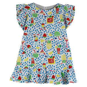 VESTIDO ESTAMPA DRINK FUNDO BRANCO