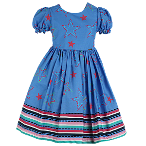 VESTIDO ESTAMPA ESTRELAS BORDADAS
