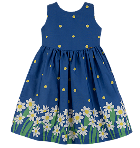 VESTIDO BARRADO MARGARIDA SOLAR AZUL