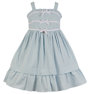 VESTIDO MAQUINETADO AZUL BEBE