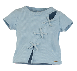 BLUSA MALHA CANELADA AZUL
