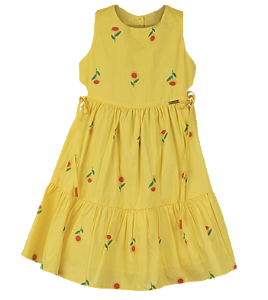 VESTIDO GIRASSOL-LANDIA FUNDO AMARELO
