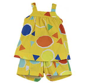 CONJUNTO ESTAMPA CHUVA DE BALA AMARELO