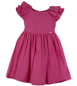 VESTIDO LISO ROSA CHICLETE