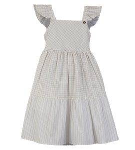 VESTIDO ANA RUGA XADREZ BEGE CLARO