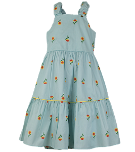VESTIDO GIRASSO-LANDIA FUNDO VERDE ÁGUA