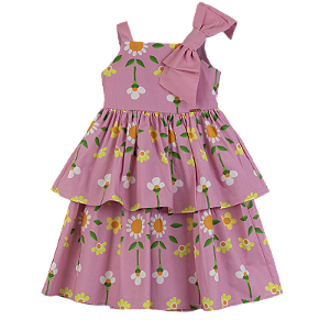 VESTIDO ESTAMPA CAMPO SOLAR ROSA