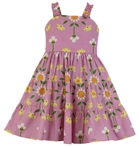 VESTIDO ESTAMPA CAMPO SOLAR ROSA