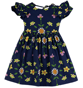 VESTIDO ESTAMPA CAMPO SOLAR MARINHO