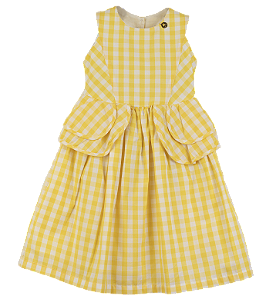 VESTIDO XADREZ AMARELO E BRANCO