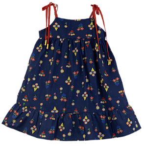 VESTIDO FLOR LUZ LIBERTY MARINHO