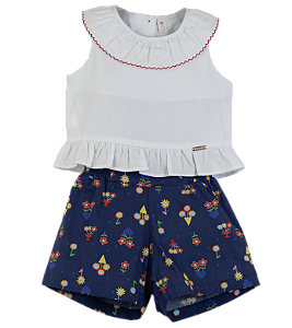 CONJUNTO FLOR LUZ LIBERTY MARINHO