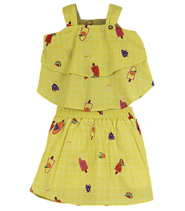CONJUNTO PICOLE DE FRUTAS AMARELO