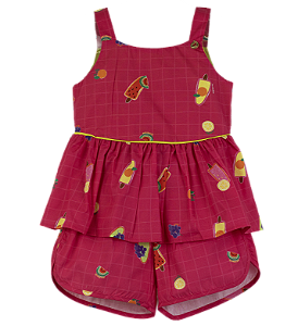 CONJUNTO ESTAMPA PICOLÉ DE FRUTAS PINK