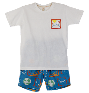 CONJUNTO ESTAMPA ROTA DO TEMPO AZUL