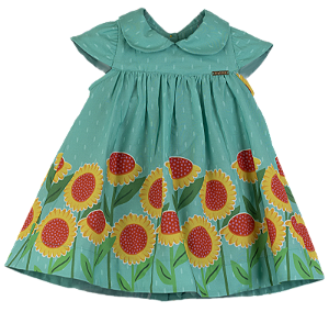 VESTIDO BARRADO GIRASSOL-LANDIA VERDE TIFANY
