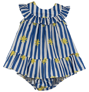 VESTIDO ESTAMPA SOL A SOL LISTRAS AZUL