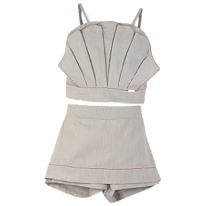 CONJUNTO LISTRADINHO BEGE