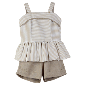 CONJUNTO LISTRADO BEGE