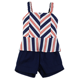 CONJUNTO LISTRAS AZUL E LARANJA