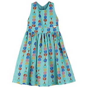 VESTIDO ESTAMPA SORVETIM FUNDO AZUL