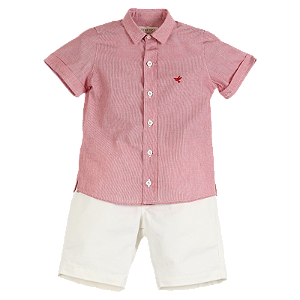 CONJUNTO LISTRADO PEQUENO VERMELHO